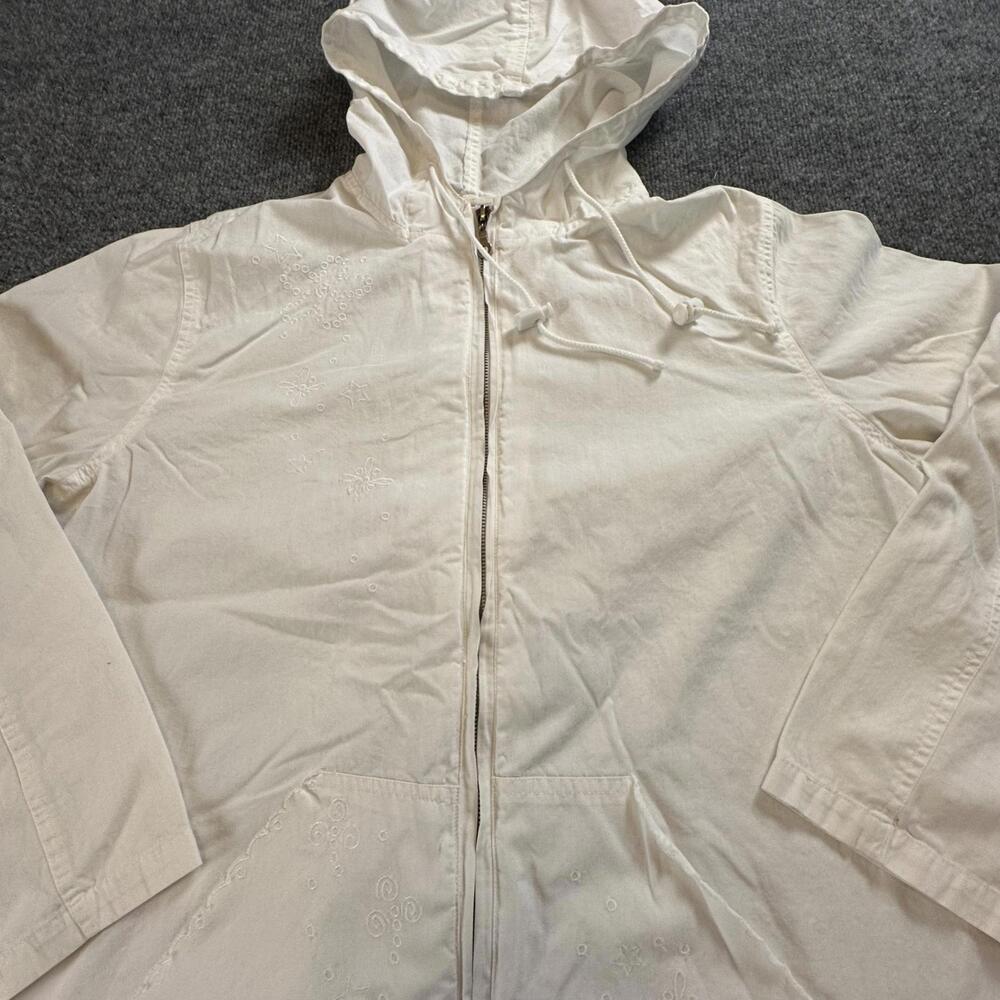 Bill Blass Men's Zip Hoodie Jacket L White Cotton Lightweight Streetwear Q-1 - Picture 10 of 14